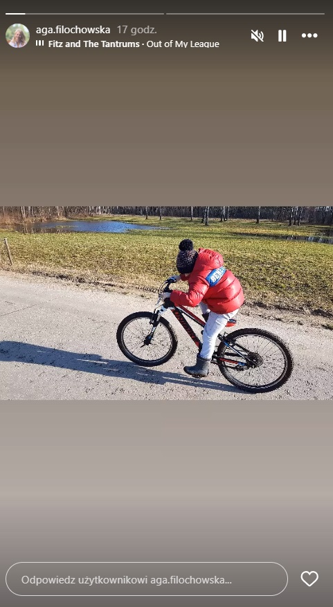 Dzieci Filochowskich na rowerze