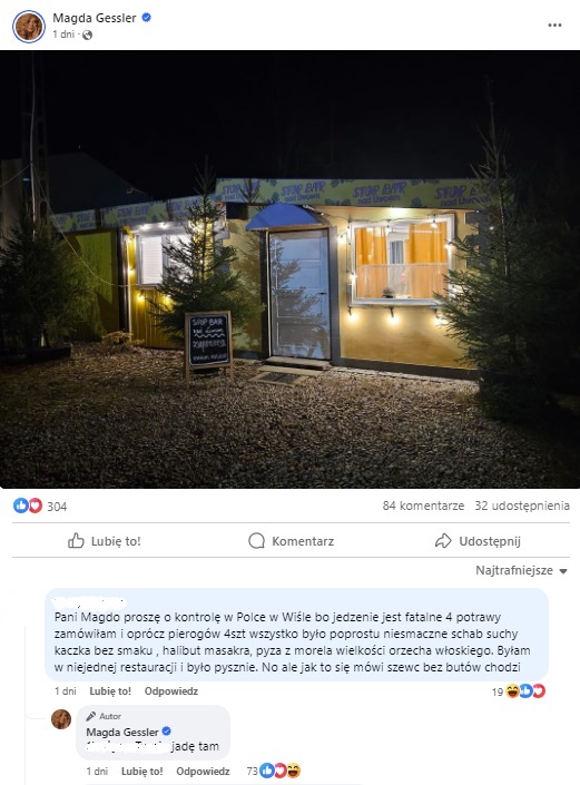 internautka poskarżyła się Magdzie Gessler
