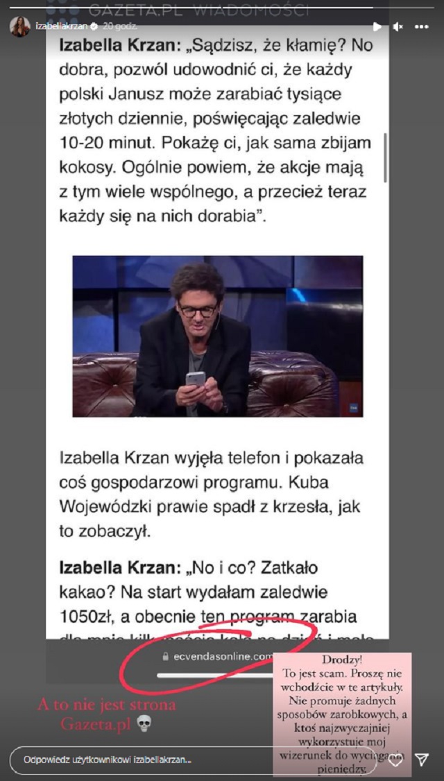 Izabella Krzan na Instagramie