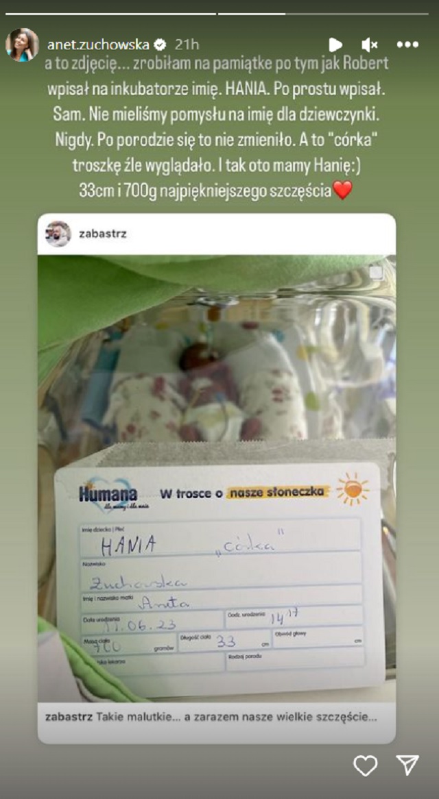 Aneta zuchowska ze slubu od pierwszego wejrzenia urodzila